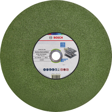 Bosch stainless steel and metal cutting disc 355 mm.