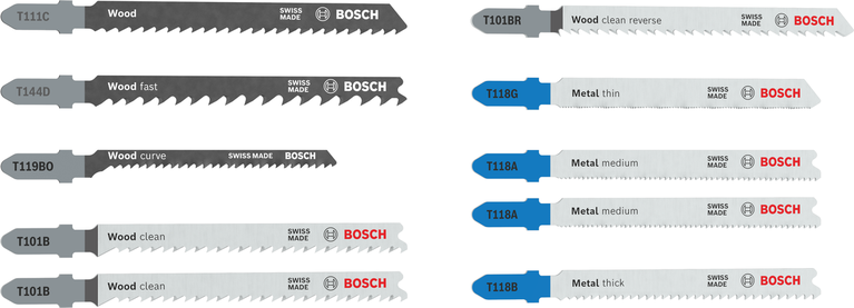 Bosch Wood and Metal Jigsaw Blade Basic Set, 10 pcs.
