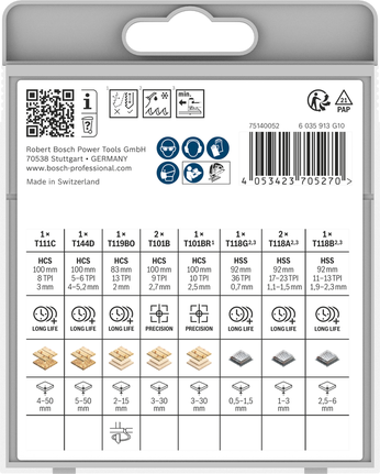 Bosch Wood and Metal Jigsaw Blade Basic Set, 10 pcs.