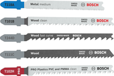 Bosch Multi Material Jigsaw Blade Set, 5 pieces.