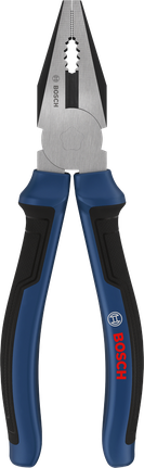 Bosch combination pliers 180 mm with multi-component handles.