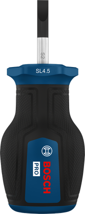 Bosch PRO Stubby Screwdriver SL1.0x4.5 with ergonomic handle.