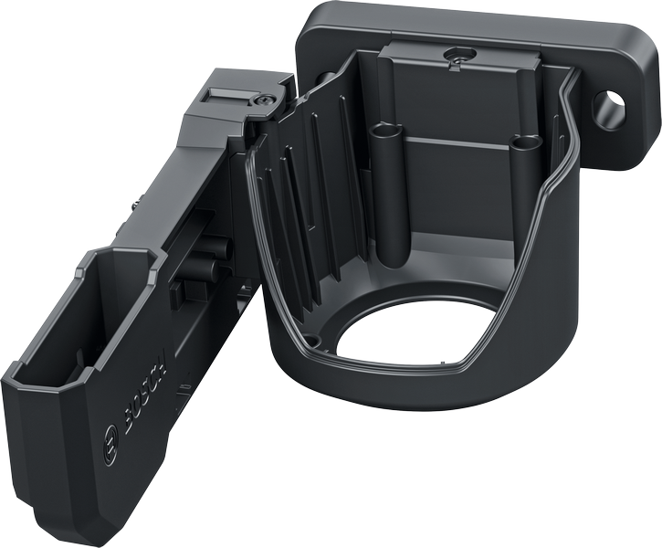 Bosch industrial tool holder, black plastic mount.