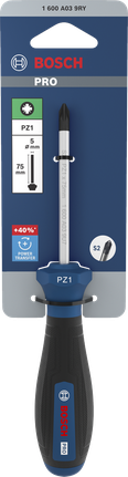 Bosch PRO Screwdriver PZ1 x 75 mm with ergonomic handle.