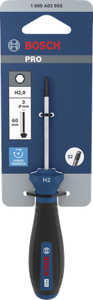 Bosch PRO H2 x 60 mm screwdriver with ergonomic handle.