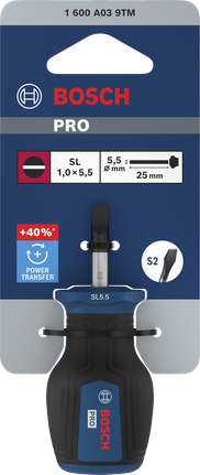 Bosch PRO Stubby SL 1.0 x 5.5 x 25 mm screwdriver.