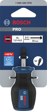 Bosch PRO Stubby Screwdriver SL 1.2 x 6.5 x 25 mm.