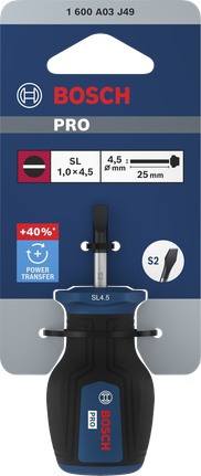 Bosch PRO Stubby Screwdriver SL 1.0 x 4.5 x 25 mm.