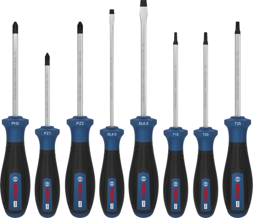 Bosch PRO Screwdriver Set 8 pcs with S2 shafts.