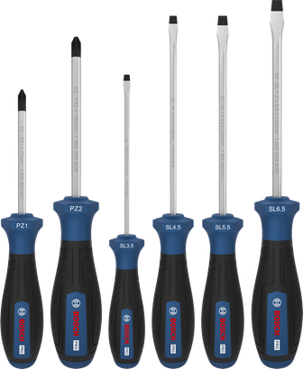 PRO Screwdriver PZ/SL Set, 6 pcs