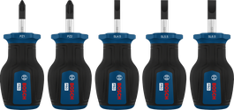 Bosch PRO Stubby Screwdriver PZ/SL Set with S2 shafts.