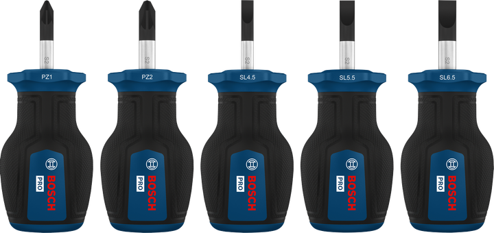 PRO Stubby Screwdriver PZ/SL , 5 pcs