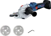 Bosch GBC18V-32PS cordless metal saw with blades.