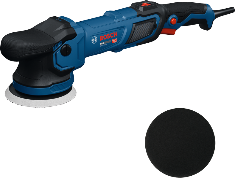 Bosch GPX9-125S random orbit polisher with pad.