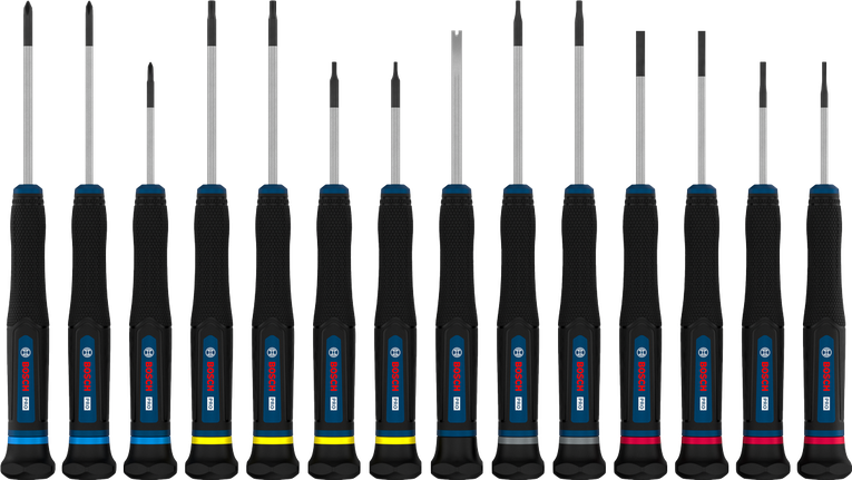 Bosch PRO Precision Screwdriver Set 14 pcs with S2 shafts.