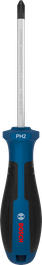 Bosch PH2 x 100 mm screwdriver with ergonomic handle.