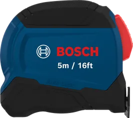 Bosch tape measure 5m 16ft with auto-lock feature.