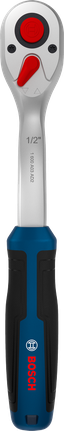 Bosch 1/2 inch ratchet with blue and black handle.