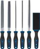 Bosch file set 5 pcs plus PRO file brush with multi-component handles.