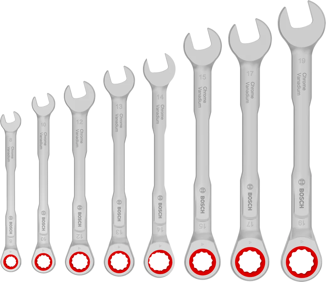 Ratchet Combination Wrench Set, 8 pcs