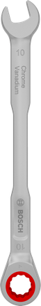 Bosch 10 mm ratchet combination wrench, chrome vanadium.