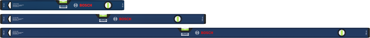 Bosch box level set aluminium 3 pcs with UV-resistant vials.