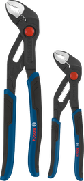 Bosch water pump pliers set with multi-component handles.