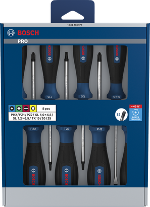 PRO Screwdriver PH/PZ/SL/TX Set, 6 pcs