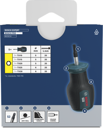 PRO Stubby Screwdrivers Torx Set, 5 pcs