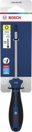 Bosch TX15 x 100 mm screwdriver with ergonomic handle.