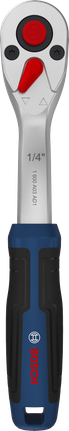 Bosch 1/4 inch ratchet with 72 teeth and ergonomic handle.