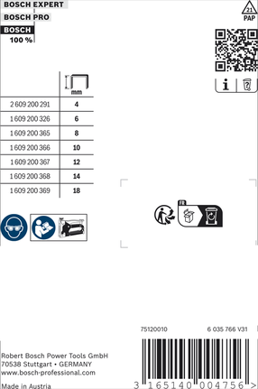 Bosch Fine Wire Staples Type 53/8 for staplers.