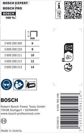 Bosch Fine Wire Staples Type 53/10 for staplers.