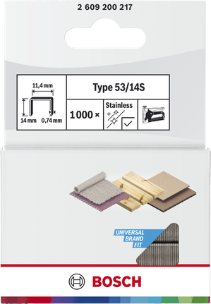 Bosch fine wire staples Type 53/14S stainless steel.