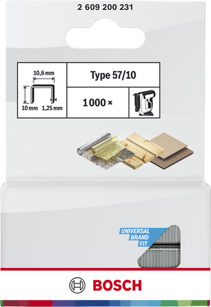 Bosch flat wire staples Type 57/10 for staplers.