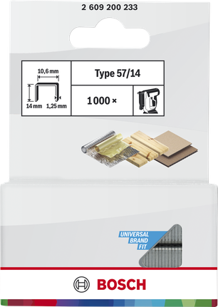 Bosch Flat Wire Staples Type 57/14 for staplers.