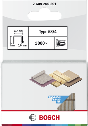 Bosch fine wire staples Type 53/4 for universal use.