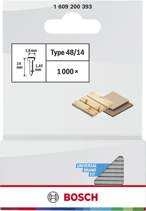 Bosch Type 48/14 nails for wood or panel fastening.