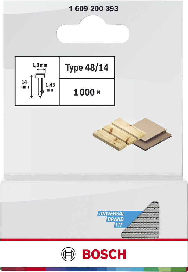 Bosch Type 48/14 nails for wood or panel fastening.