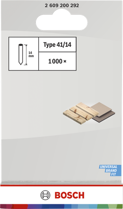 Bosch pin type 41 14mm 1000 pack for wood joining.