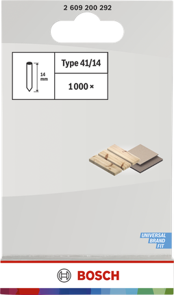 Bosch pin type 41 14mm 1000 pack for wood joining.