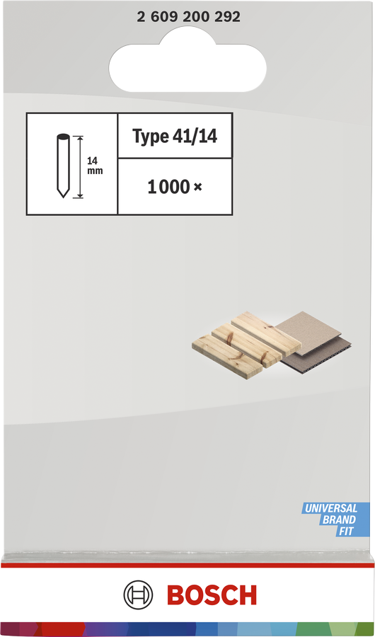 Bosch pin type 41 14mm 1000 pack for wood joining.