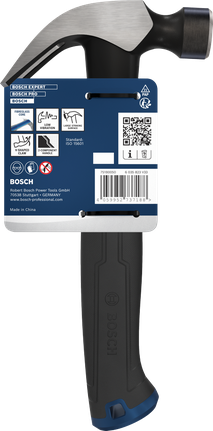 Bosch Claw Hammer 12 oz curved carbon steel head.