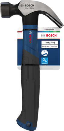 Bosch Claw Hammer 12 oz curved with carbon steel head.