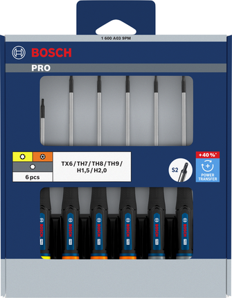 Bosch PRO Precision Screwdriver Set TX/TH/H 6 pcs, S2 shaft.