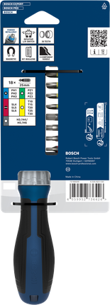 Bosch Bit Ratchet Screwdriver Set with 18 pcs bits.
