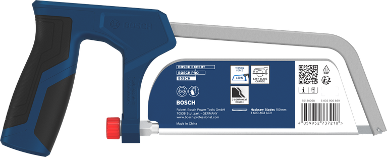 Bosch hacksaw 150 mm with ergonomic handle.