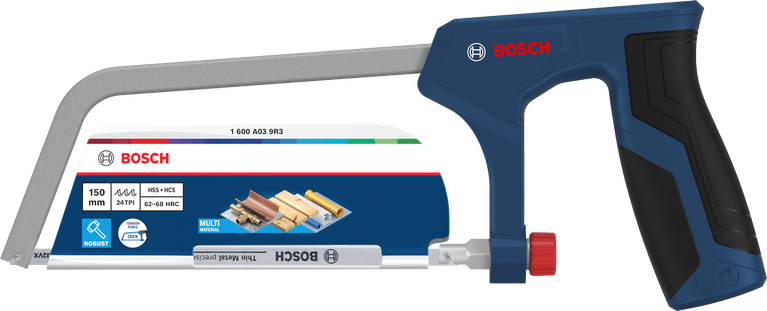 Bosch hacksaw 150 mm with bi-metal 24 TPI blade.