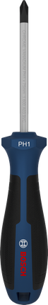 Bosch PH1 x 75 mm screwdriver with ergonomic handle.