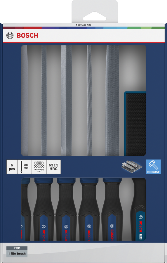 Files and File Brush Set, 6 pcs